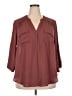 Torrid 100% Polyester Burgundy 3/4 Sleeve Blouse Size 2X Plus (2) - photo 1