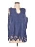 Soft Surroundings Blue Sleeveless Blouse Size XL - photo 1