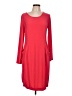Nina Leonard Solid Red Casual Dress Size L - photo 1