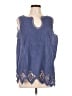 Soft Surroundings Blue Sleeveless Blouse Size XL - photo 1