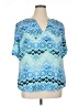 Milano Blue Short Sleeve Blouse Size 1X - photo 1