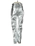 Gap 100% Polyester Metallic Silver Casual Pants Size 0 (petite) - photo 2