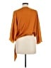 Express 100% Polyester Orange Long Sleeve Blouse Size M - photo 2