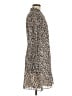 Ann Taylor LOFT 100% Polyester Animal Print Brown Casual Dress Size M - photo 4