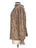 CeCe 100% Polyester Animal Print Brown Long Sleeve Blouse Size L - photo 5