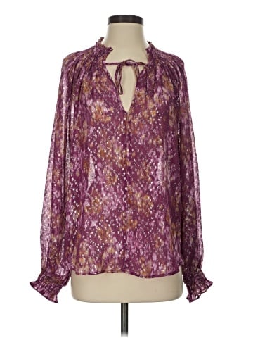7 For All Mankind Long Sleeve Silk Top (view 1)