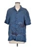 Paige Blue Short Sleeve Button-Down Shirt Size M - photo 1