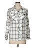 Be Cool 100% Rayon Plaid Silver Long Sleeve Button-Down Shirt Size L - photo 1