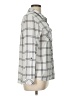 Be Cool 100% Rayon Plaid Silver Long Sleeve Button-Down Shirt Size L - photo 4
