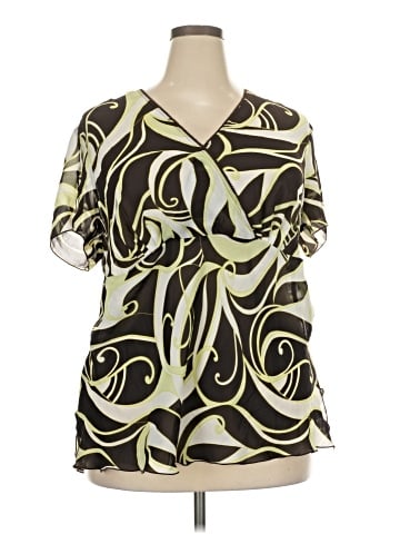 Blue Diamond Plus Short Sleeve Blouse (view 1)