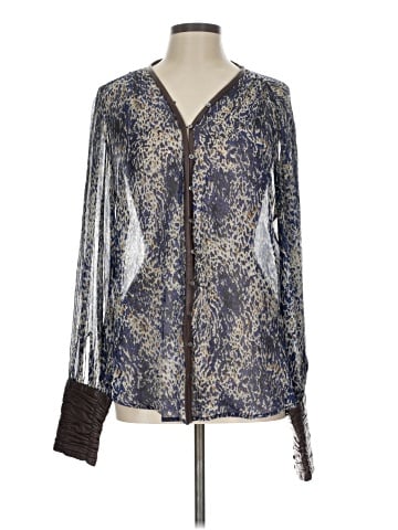 Elizabeth and James Long Sleeve Silk Top (view 1)