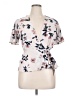 Monteau Floral Ivory Short Sleeve Blouse Size XL - photo 1
