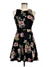 Aqua Floral Black Cocktail Dress Size M - photo 1
