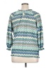 NY Collection 100% Polyester Chevron-herringbone Teal 3/4 Sleeve Blouse Size XL - photo 2