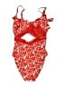 Lands' End Floral Red One Piece Swimsuit Size 12 - photo 2