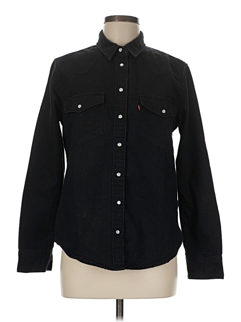 Pre-owned Levi's Long Sleeve Button Down Shirt In Black