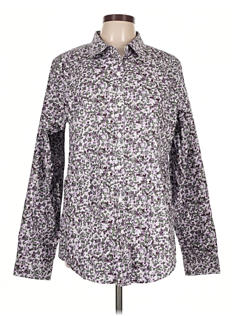 L.l.bean Long Sleeve Button Down Shirt In Purple