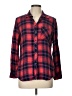 Gap 100% Rayon Plaid Red Long Sleeve Button-Down Shirt Size L - photo 1