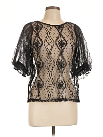 Chocolate Short Sleeve Blouse (view 1)