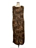 Double D Ranch 100% Polyester Animal Print Brown Casual Dress Size 2X - photo 2