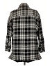 Pull&Bear Plaid Black Coat Size L - photo 2