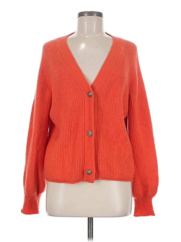 Pre-owned Velvet By Graham & Spencer Cardigan Sweater In Orange