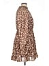 Mine 100% Polyester Floral Brown Casual Dress Size L - photo 4