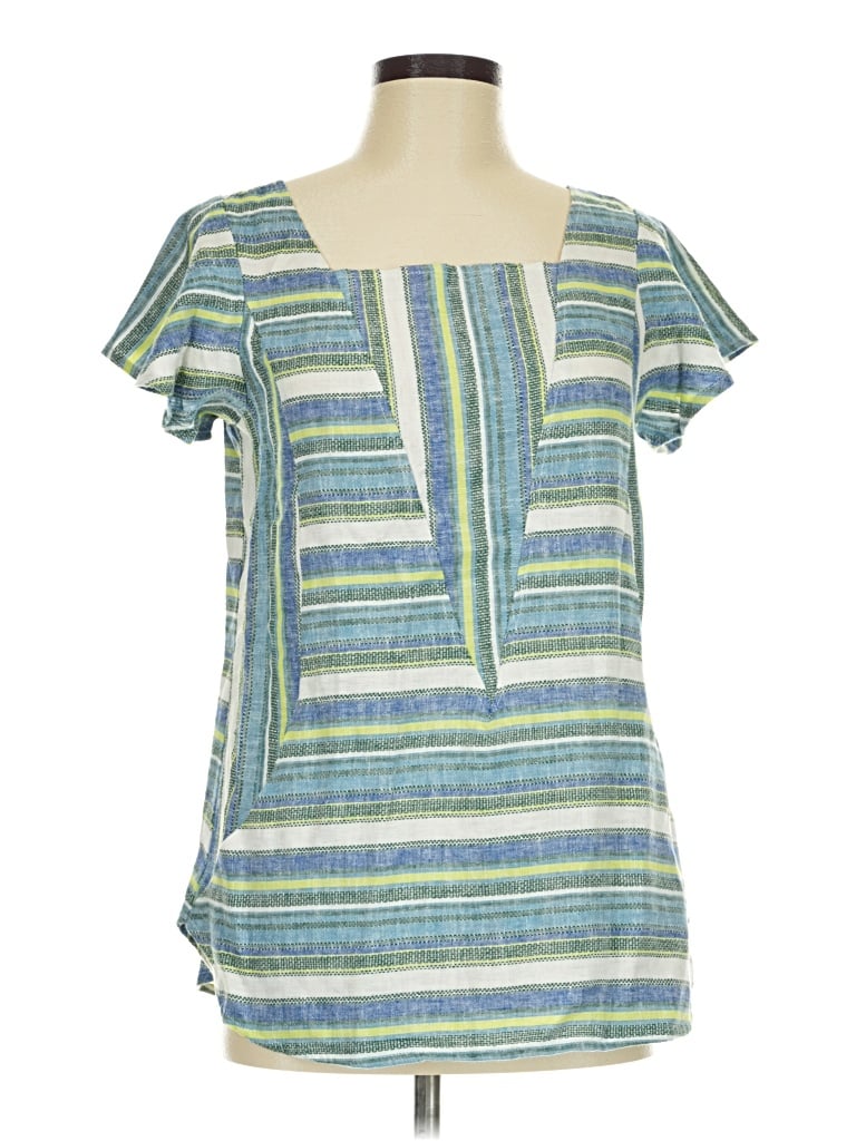 For Cynthia Short Sleeve Blouse In Blue