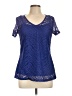 As U Wish 100% Polyester Blue Short Sleeve Top Size L - photo 1