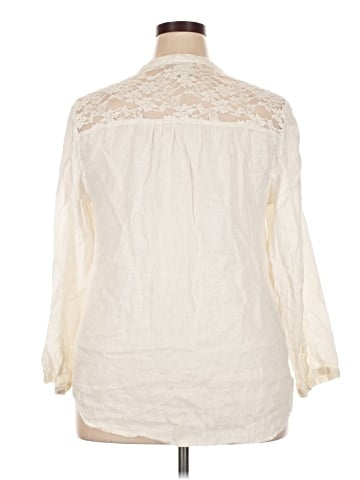JM Collection 3/4 Sleeve Button-Down Shirt (view 2)