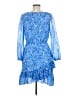 Saloni 100% Silk Paisley Blue Cocktail Dress Size 6 - photo 2