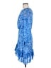 Saloni 100% Silk Paisley Blue Cocktail Dress Size 6 - photo 5
