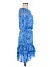 Saloni 100% Silk Paisley Blue Cocktail Dress Size 6 - photo 4