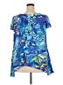 Serenade 100% Polyester Blue Short Sleeve Blouse Size 2X - photo 2