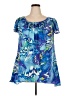 Serenade 100% Polyester Blue Short Sleeve Blouse Size 2X - photo 1
