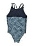 TYR 100% Polyester Chevron-herringbone Blue One Piece Swimsuit Size 7 - 8 - photo 2