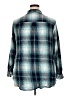 Terra & Sky 100% Viscose Plaid Teal Long Sleeve Button-Down Shirt Size 2X - photo 2
