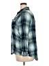 Terra & Sky 100% Viscose Plaid Teal Long Sleeve Button-Down Shirt Size 2X - photo 5