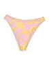 Aurelle Print Yellow Swimsuit Bottoms Size S - photo 1