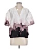 Express 100% Polyester Color Block White Short Sleeve Blouse Size M - photo 1