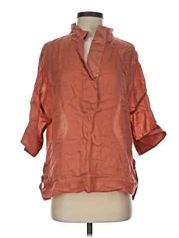 Lafayette 148 New York 3/4 Sleeve Button-Down Shirt (view 1)