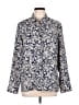 Express 100% Polyester Paisley Blue Long Sleeve Blouse Size L - photo 1