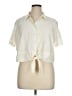 CeCe 100% Cotton Ivory Short Sleeve Blouse Size XL - photo 1