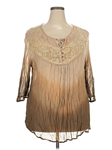 BEDFORD FAIR lifestyles 3/4 Sleeve Blouse (view 1)