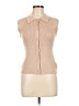 Gilli Tan Sleeveless Button-Down Shirt Size L - photo 1