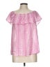 Oliphant 100% Cotton Pink Short Sleeve Blouse Size L - photo 1