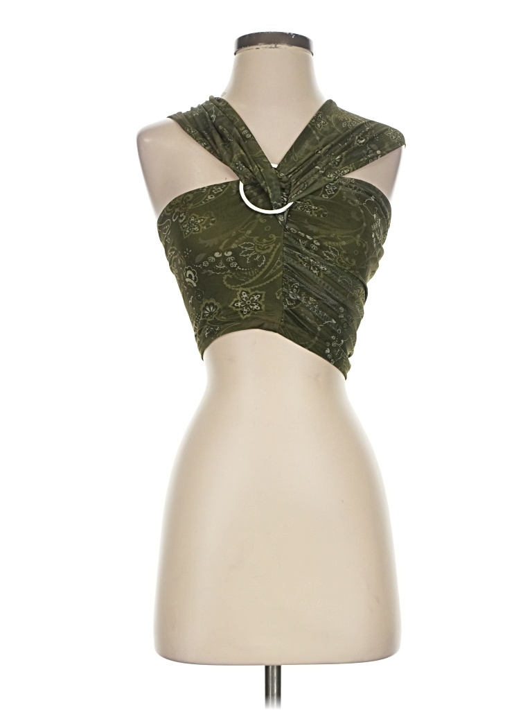 Pre-owned Shein Tank Top Green Strapless Neckline Tops