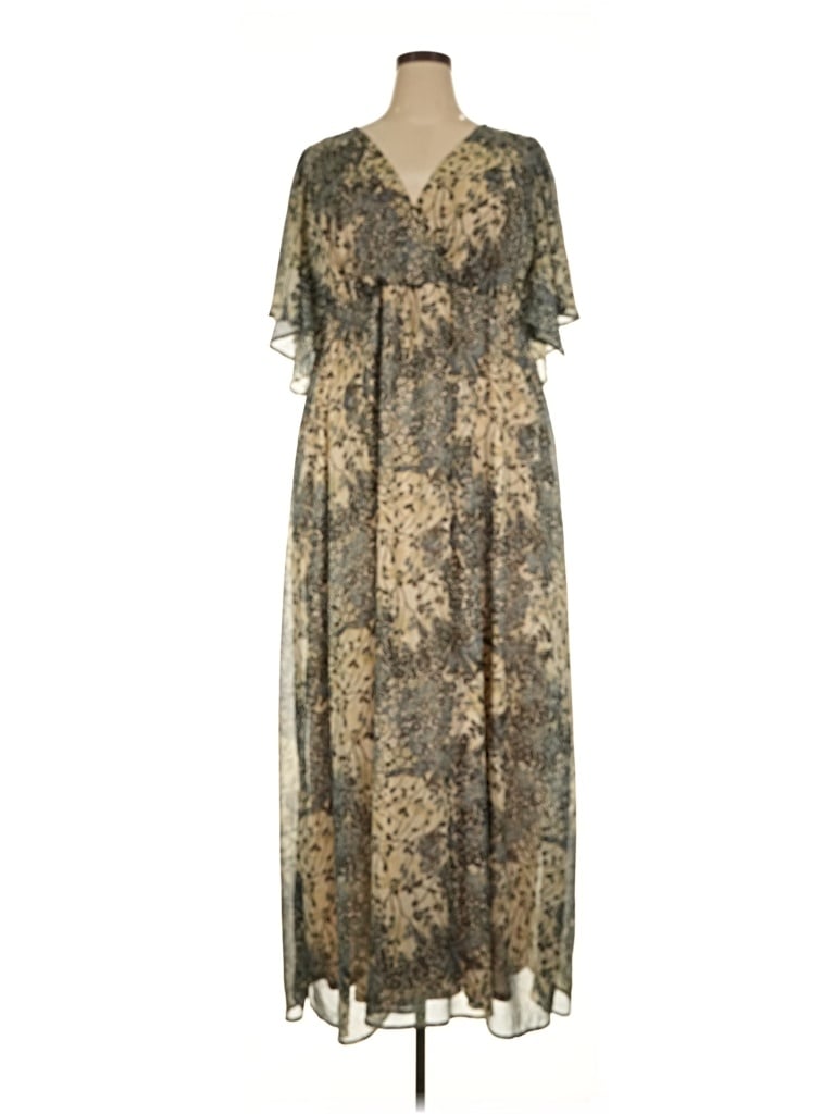 Pre-owned Kiyonna Casual Dress In Brown