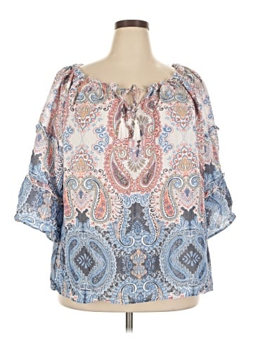 Indigo Rose 3/4 Sleeve Blouse (view 1)