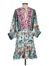 AaKaa 100% Rayon Paisley Teal Casual Dress Size S - photo 2
